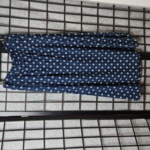 1X Maxi Blue And White Checks  Skirt